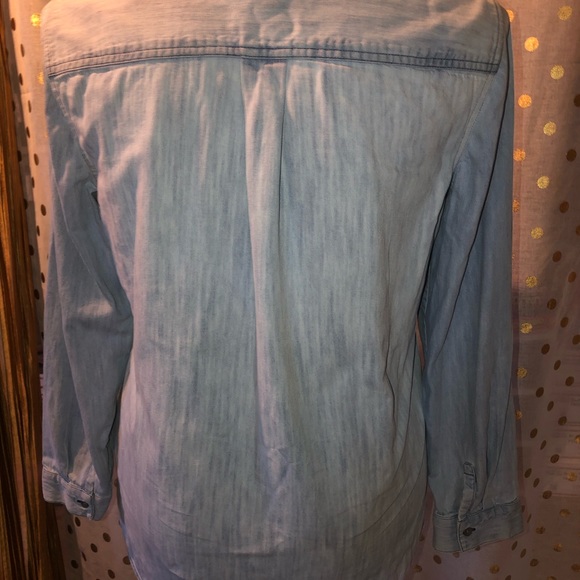 Chico’s chambray denim button down shirt - Picture 6 of 8